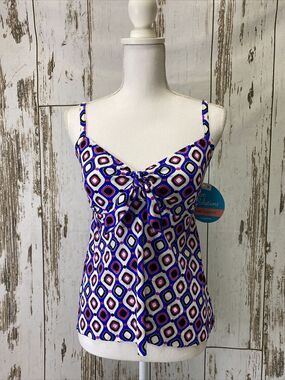 Hot Pink and Bright Blue Tankini Top Swimsuit NWT by Swim Solutions